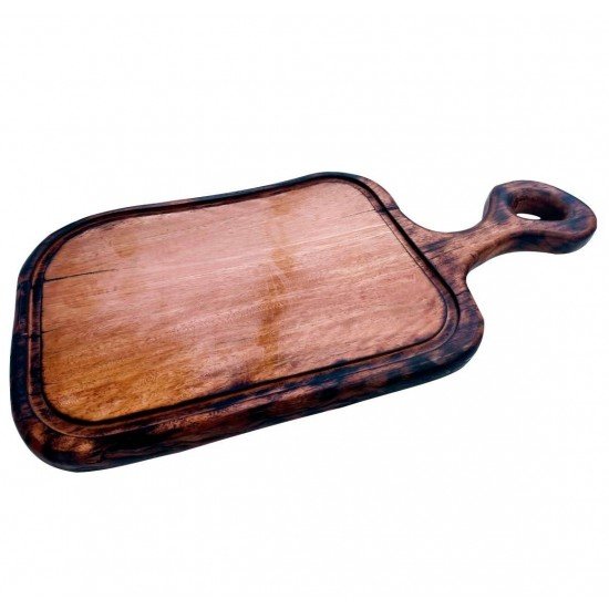 TABUA PARA CORTE E SERVIR CHURRASCO E ALIMENTOS DE MADEIRA RUSTICA