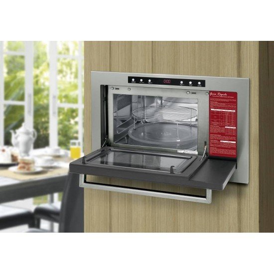 FORNO MICRO-ONDAS DE EMBUTIR FISCHER INFINITY 25L INOX COM DOURADOR