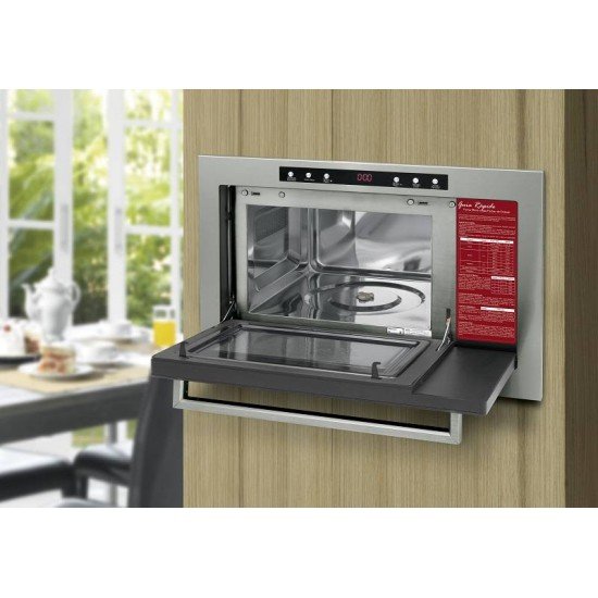 FORNO MICRO-ONDAS DE EMBUTIR FISCHER INFINITY 25L INOX COM DOURADOR