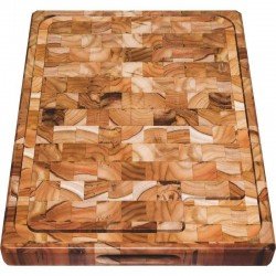 TABUA INVERTIDA DE MADEIRA TECA RETANGULAR PARA CHURASCO ENVERNIZADA TRAMONTINA