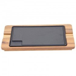 CONJUNTO DE TABUA DE MADEIRA MUIRACATIARA E GRILL DE FERRO RETN P CHURRASCO ENV 2 PEÇAS  TRAMONTINA