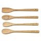 CONJUNTO DE UTENSILIOS DE MADEIRA BAMBU PARA ALIMENTOS NATURAL 4 PEÇAS  TRAMONTINA