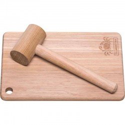 CONJUNTO DE TABUA E MARTELO DE MADEIRA TAUARI RETANGULAR PARA TOC TOC DELICATE NATURAL TRAMONTINA