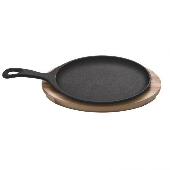 CONJUNTO DE TABUA DE MADEIRA TECA E GRILL DE FERRO OVAL P CHURRASCO ENVERNIZADO 2 PEÇAS  TRAMONTINA