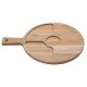 CONJ DE TABUA DE MAD TECA CIRCULAR COM ALCA E POTE DE PORCELANA P PETISCOS NATURAL 2 PC TRAMONTINA