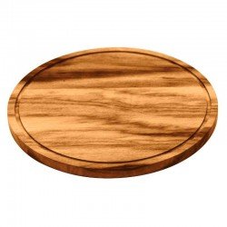 TABUA DE MADEIRA MUIRACATIARA CIRCULAR PARA CORTAR E SERVIR CHURRASCO ENVERNIZADA TRAMONTINA