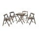 CONJUNTO DE CADEIRAS E MESA DE MADEIRA BEER DOBRAVEL EM MADEIRA TAUARI TABACO 5 PECAS TRAMONTINA