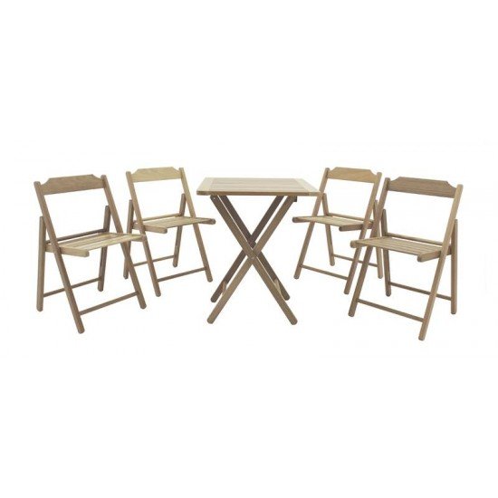 CONJUNTO DE CADEIRAS E MESA DE MADEIRA BEER DOBRAVEL EM MADEIRA TAUARI 5 PECAS TRAMONTINA