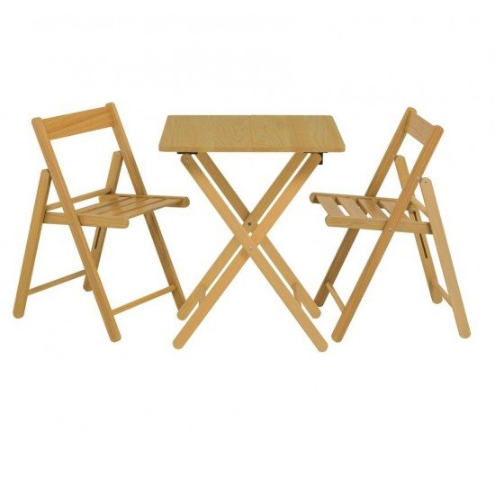 CONJUNTO MESA E CADEIRAS 3 PEÇAS ACONCHEGO ENVERNIZADO TRAMONTINA