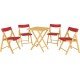 CONJ CADEIRAS MESA MADEIRA POTENZA DOBRAVEL MADEIRA TAUARIENVERN EPOLIPR VERMELHO 5 PECAS TRAMONTINA