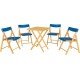 CONJ CADEIRAS MESA MADEIRA POTENZA DOBRAVEL MADEIRA TAUARIENVERN EPOLIPR AZUL 5 PECAS TRAMONTINA