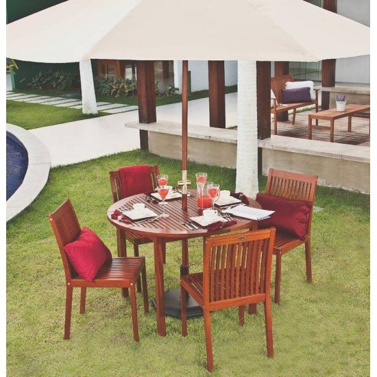 CADEIRA FIXA DE MADEIRA JATOBA NATURAL  FITT TRAMONTINA