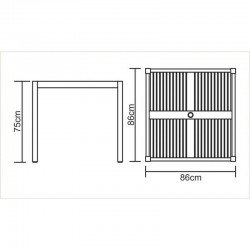 MESA DE MADEIRA JATOBA QUADRADA FITT ECO BLINDAGE 4 LUGARES TRAMONTINA