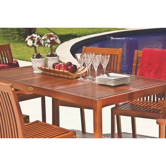 MESA RETANGULAR 6 LUGARES DE MADEIRA JATOBA NATURAL  FITT TRAMONTINA