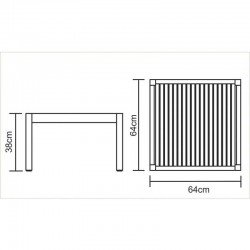 MESA DE CENTRO DE MADEIRA JATOBA QUADRADA TERRAZZO FITT ECO BLINDAGE 640X640X380MM TRAMONTINA