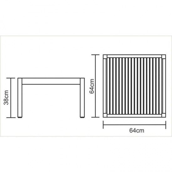 MESA DE CENTRO DE MADEIRA JATOBA QUADRADA TERRAZZO FITT ECO BLINDAGE 640X640X380MM TRAMONTINA