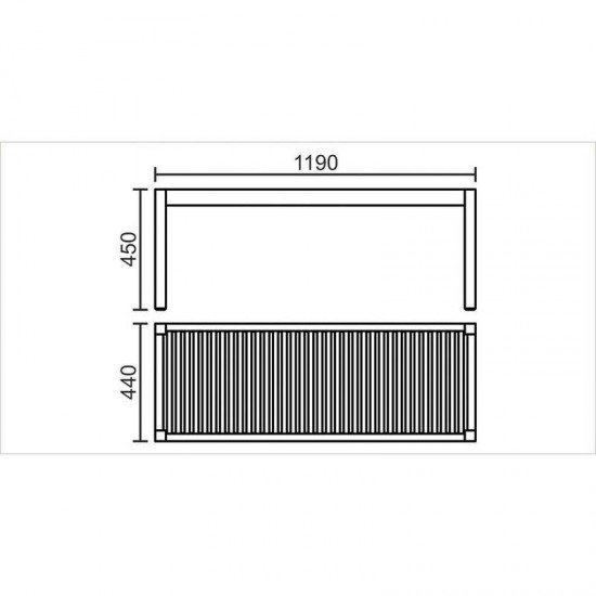 BANCO DE MADEIRA JATOBA SEM ENCOSTO 3 LUGARES TERRAZZO FITT ENVERNIZADO ECO BLINDAGE TRAMONTINA