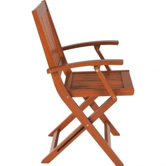 POLTRONA DOBRAVEL DE MADEIRA JATOBA TERRAZZO FITT ECO BLINDAGE TRAMONTINA