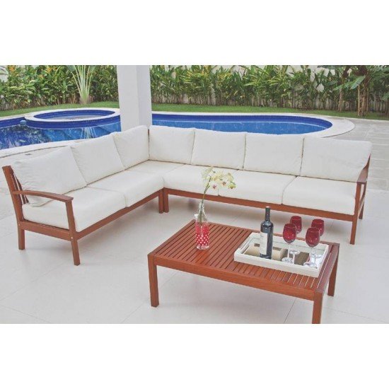 SOFA 2 LUGARES SEM BRACOS C MADEIRA JATOBA E ESTOFADO ACQUA BLOCK TRAMONTINA