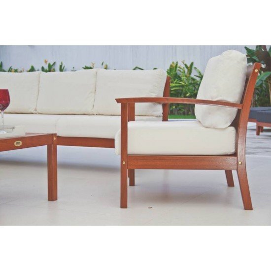 POLTRONA MADEIRA JATOBA NATURAL E ESTOFADO ACQUA BLOCK  FITT TRAMONTINA