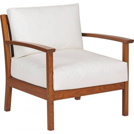 POLTRONA MADEIRA JATOBA NATURAL E ESTOFADO ACQUA BLOCK  FITT TRAMONTINA