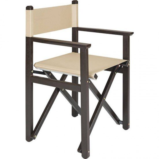 CADEIRA DE MADEIRA TAUARI COM ASS. E ENC. EM TECIDO POLIESTER DOBRAVEIS BEER ENV. CASTANHO TRAMONTIN