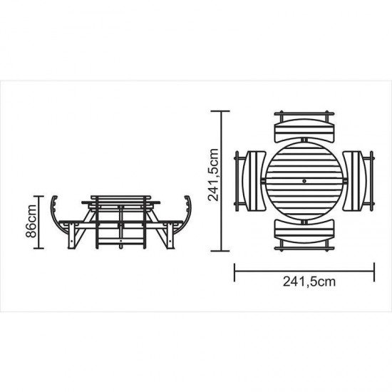 MESA PICNIC GARDEN COM ENCOSTO TRAMONTINA