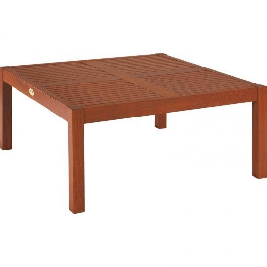 MESA DE CENTRO DE MADEIRA JATOBA QUADRADA TERRAZZO FITT ECO BLINDAGE 860X860X400MM TRAMONTINA