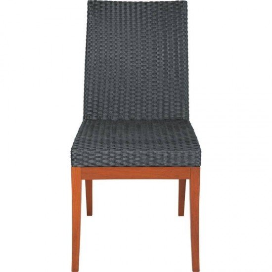 CADEIRA DE MADEIRA JATOBA COM ASSENTO E ENCOSTO EM FIBRA PRETA TERRAZZO FIBRA ENVERNIZADO TRAMONTINA