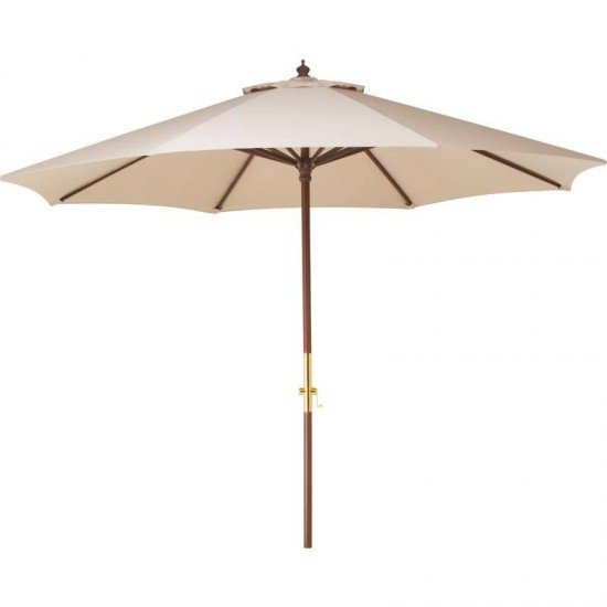 OMBRELONE COM ARMACAO EM MADEIRA E COBERTURA EM POLYESTER BEGE 3,5M