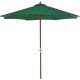 OMBRELONE TRAMONTINA EM MADEIRA E POLIESTER BEGE SEM BASE 2,7 M VERDE COM MANIVELA