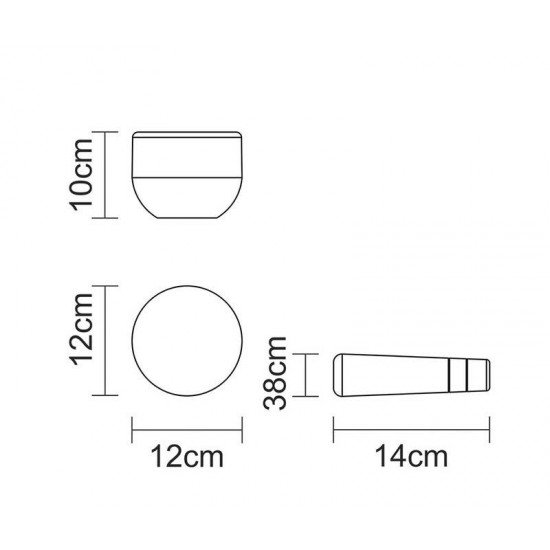 PILÃO MORTAR TRAMONTINA ORGANIC EM MADEIRA CUMARU E PEDRA SABÃO 12 CM