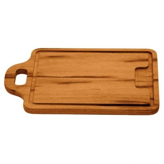 TABUA DE MADEIRA MUIRACATIARA RETN COM ALCA P CORTAR E SERVIR CHURRASCO ENVERNIZADA TRAMONTINA