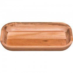 GAMELA DE MADEIRA MUIRACATIARA RETANGULAR PARA SALADA CHURRASCO ENVERNIZADA TRAMONTINA