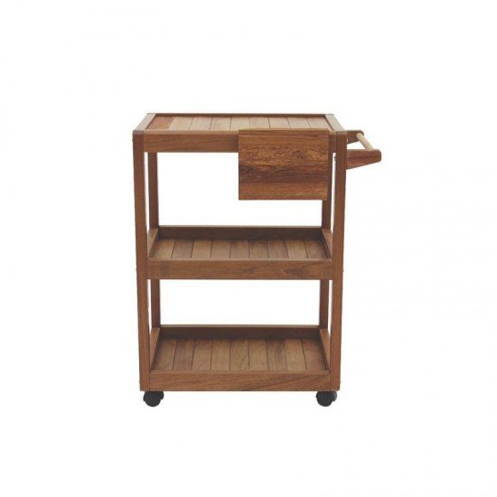 CARRO DE CHURRASCO DE MADEIRA JATOBA ANGULAR COM CEPO ENVERNIZADO TRAMONTINA