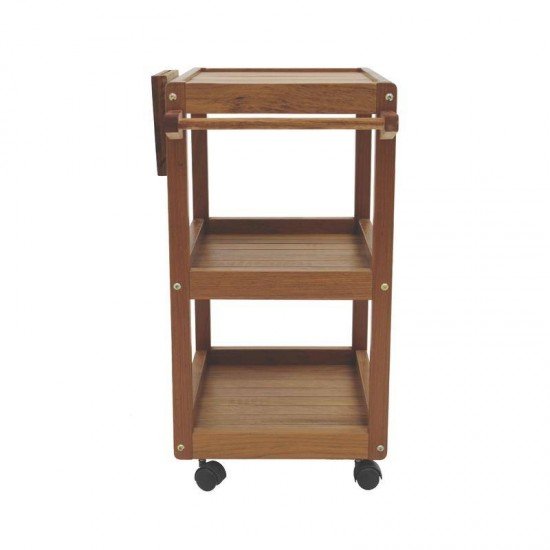 CARRO DE CHURRASCO DE MADEIRA JATOBA ANGULAR COM CEPO ENVERNIZADO TRAMONTINA