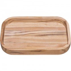 GAMELA DE MADEIRA TECA RETANGULAR PARA SALADA CHURRASCO NATURAL 400X250 TRAMONTINA