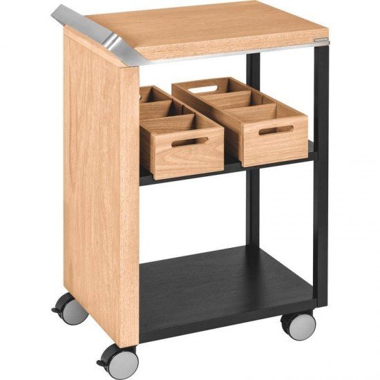 CARRO DE CHURRASCO DE MADEIRA TAUARI ENVERNIZADO E TING. PO COM EMPUNHADURA EM ACO INOX TRAMONTINA