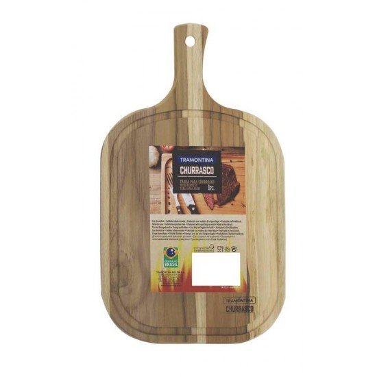 TABUA RETANGULAR DE MADEIRA COM CABO 40X23CM TRAMONTINA