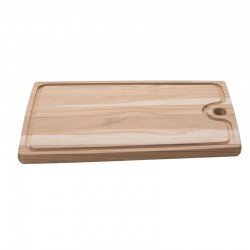 TABUA DE MADEIRA TECA RETANGULAR PARA CHURRASCO NATURAL 350X230X18 TRAMONTINA