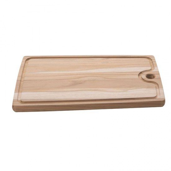 TABUA DE MADEIRA TECA RETANGULAR PARA CHURRASCO NATURAL 350X230X18 TRAMONTINA