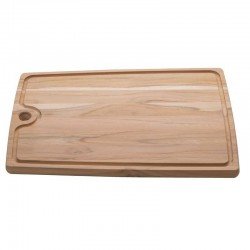 TABUA DE MADEIRA TECA RETANGULAR PARA CHURRASCO NATURAL 400X285X18 TRAMONTINA