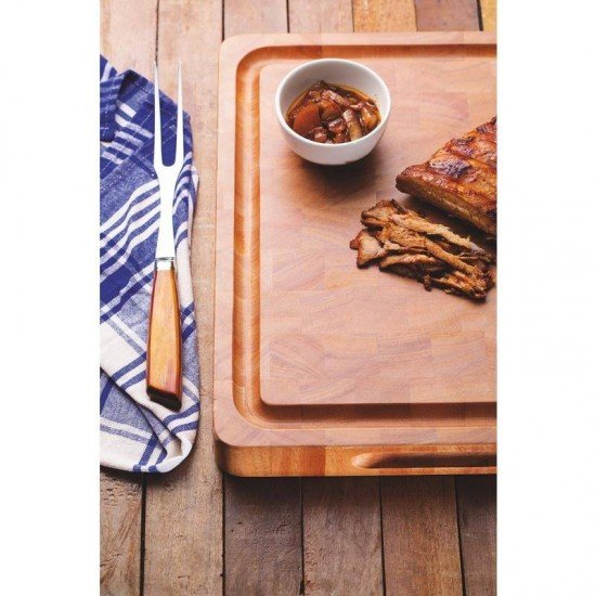 TÁBUA ESTAÇÃO DE CORTE P CHUR EM MAD MOGNO AFRICANO COM ACAB ENV COM ALÇA 40 CM TRAMONTINA