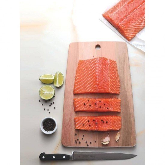 TÁBUA TRAMONTINA RETANGULAR EM MADEIRA EUCALIPTO COM FURO 28X19 CM TRAMONTINA