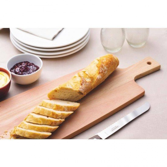 TÁBUA TRAMONTINA PARA PÃO EM MADEIRA EUCALIPTO COM CABO E FURO 48X19 CM TRAMONTINA