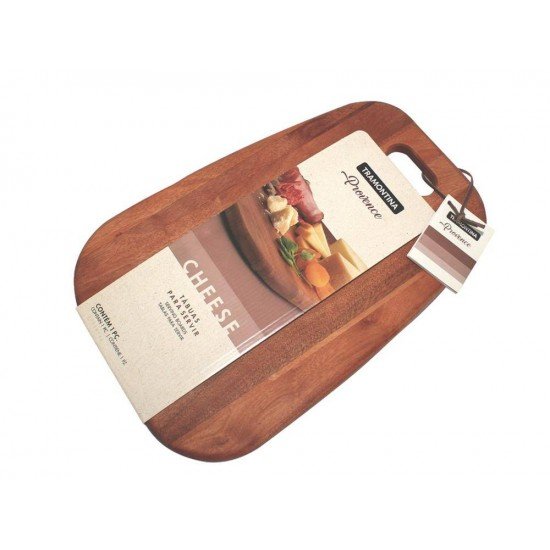 TABUA DE MADEIRA MOGNO AFRICANO RETN COM ALCA E TIRA EM COURO P FRIOS ENV OLEO 400MM TRAMONTINA