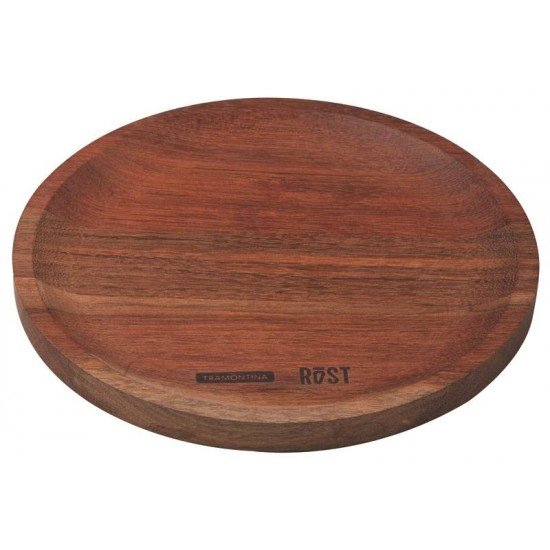 PRATO TRAMONTINA ROST PARA SERVIR EM MADEIRA JATOBÁ MESCLADA COM ACABAMENTO ÓLEO 25 CM