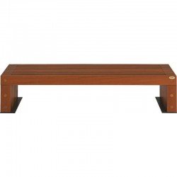 BANCO DE MADEIRA GARAPEIRA SEM ENCOSTO 3 LUGARES HUDSON ENVERNIZADO TRAMONTINA