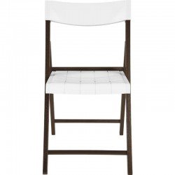 CADEIRA DE MADEIRA TAUARI COM ASSENTO E ENCOSTO EM PLASTICO BRANCO POTENZA ENV. TABACO