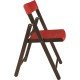 CADEIRA DE MADEIRA TAUARI COM ASSENTO E ENCOSTO EM PLASTICO VERMELHO POTENZA ENV. TABACO